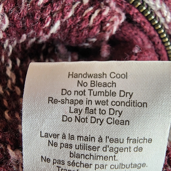 Aritzia TNA Lambswool Sea to Sky Zip Cardigan Burgundy Size Small - Picture 12 of 12